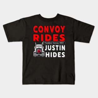 TRUCKERS FOR FREEDOM CONVOY TO OTTAWA CANADA JANUARY 29 2022 RED AND WHITE LETTERS Kids T-Shirt